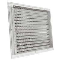 CRW Fixed Louvre Grilles, Aluminum with Screen - White Finish