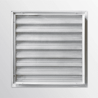 CRW Fixed Louvre Grilles, Aluminum with Screen - White Finish