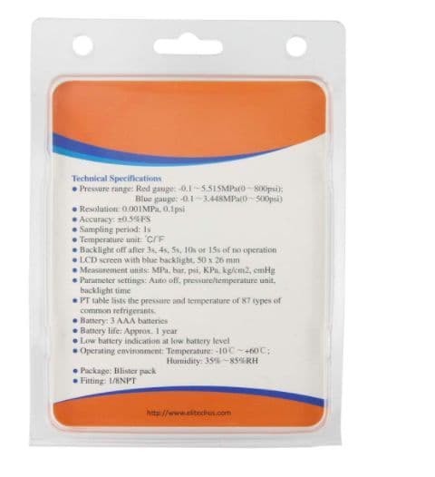 Elitech PG-30Pro Misuratore Di Pressione -14.5~500 Psi (-0 - Foto 3