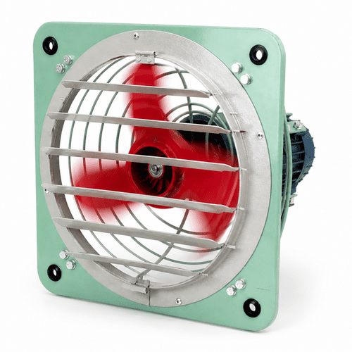 Explosion Proof Commercial Ventilation Exhaust Metal Axial Fan Air Blower with Louver Grill 400mm