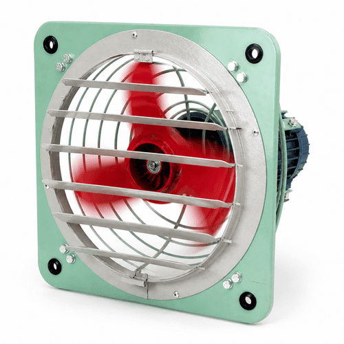 Explosion Proof Commercial Ventilation Exhaust Metal Axial Fan Air Blower with Louver Grill 500mm