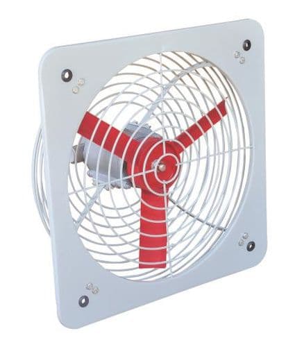 Explosion Proof Commercial Ventilation Exhaust Metal Axial Fan Air Blower with Louver Grill 400mm