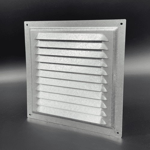 Flat Metal Fixed Grille 150x150mm with FlyScreen - External/Internal Mounting for Ventilation