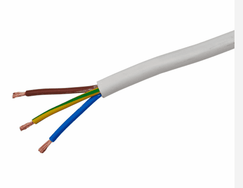 Flex Cable White 3 Core 0.75mm