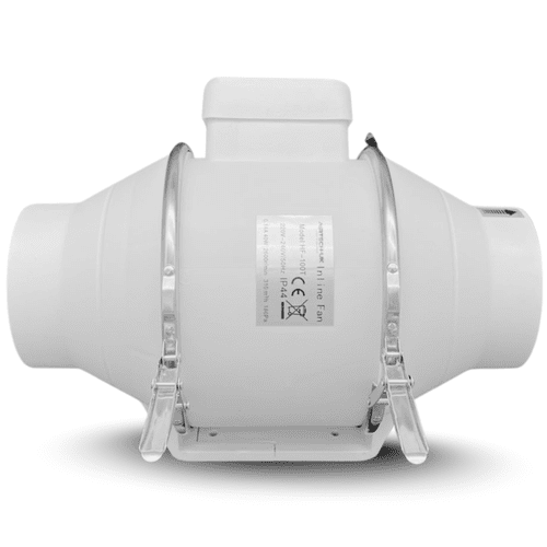 FlowMax Turbo Inline Extractor Fan 100mm / 4 inches - Single Speed Bathroom Fan without Timer