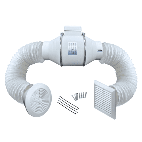 FlowMax Turbo Single-Speed Bathroom Extractor Fan Kit – Powerful & Quiet Ventilation