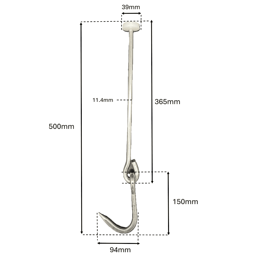Heavy Duty Sliding Channel Single Sided 500mm Hook