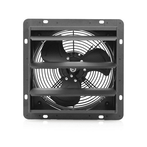 Industrial Exhaust Fan 250mm with Gravity Louvers Wall-Mounted Plate Axial Ventilation Fan
