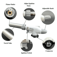 Kitchen Blow Torch Gas Torch - Culinary Tool for Home, BBQ, and Outdoor Cooking - Adjustable Flame
