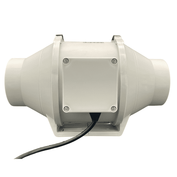 Mixed Flow Inline Bathroom Extractor Fan 100mm / Dia 4" with Timer - Powerful Quiet and Efficient