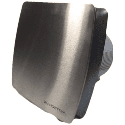 Modern Bathroom Exhaust Fan Low Noise Stainless Steel Panel 100mm/ 4"