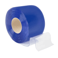 PVC Strip Roll Standard Smooth - Clear Blue 100mm , 200mm, 300mm -50M