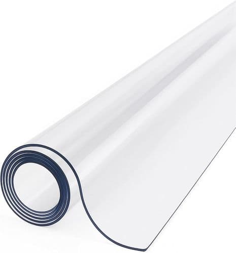 PVC Table Cover 1.0 mm Thick 48 inches / 120 cm Wide Transparent Protector Wipe Easy Table Cloth