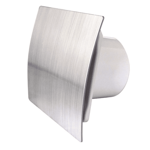 Silver Bathroom Extractor Fan 100mm / 4" Modern Ventilator Shower Kitchen Escudo Front Panel