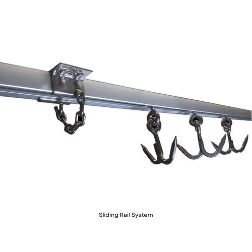 Sliding Meat Rail Hanging System- 1.5M, Double Hooks