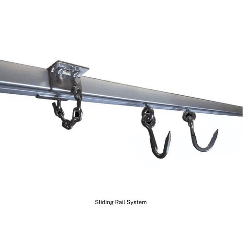 Sliding Meat Rail Hanging System- 2M, Single Hooks
