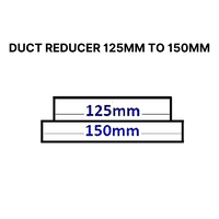 Universal Reducer for Ventilation Systems with 125 to 150mm Diameter Duct Reducer - Connector Tube