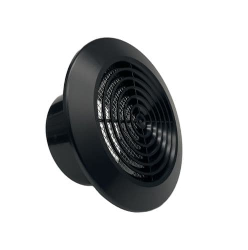 Ventilation Grille Round Black 4" 100mm Duct Extractor fan Bathroom