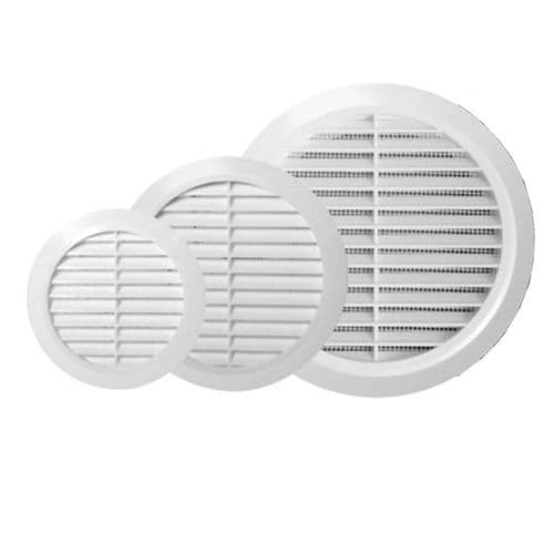 White Circle Grille Air Vent 100mm 125mm 4" 5" 6" Ducting Ventilation Cover Grid