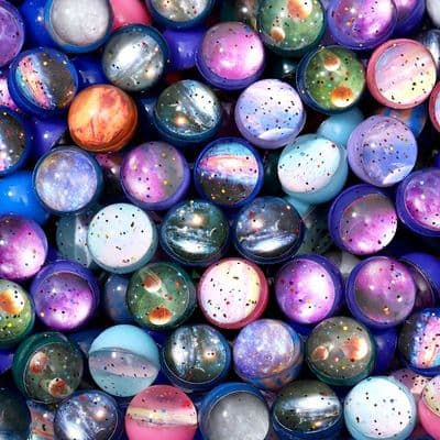 32mm Bouncy Balls x 100 Galaxy