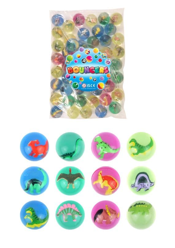 45mm 3D Dinosaur Bouncy Balls x 50 – Special Offer