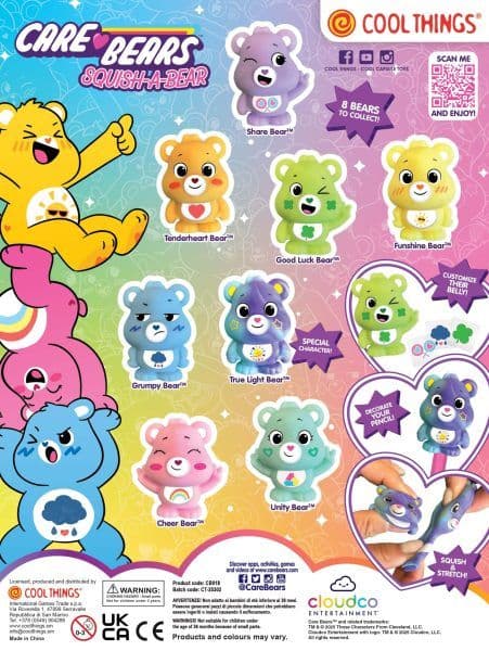 50mm Vending Capsules - Care Bears Squish A Bear x 100