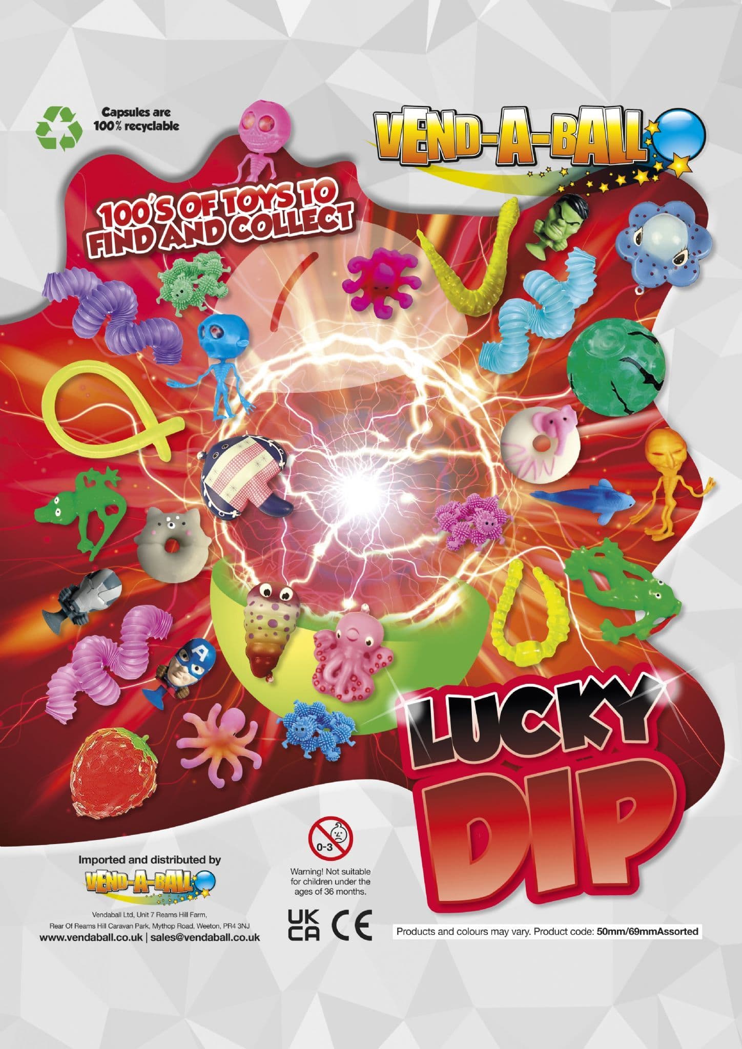 50mm Vending Capsules - Lucky Dip x 100