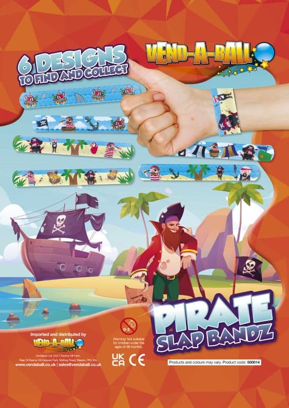 50mm Vending Capsules - Pirate Slap Bandz x 100