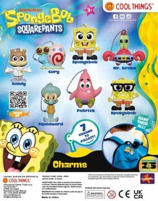 50mm Vending Capsules - Spongebob Charms x 100