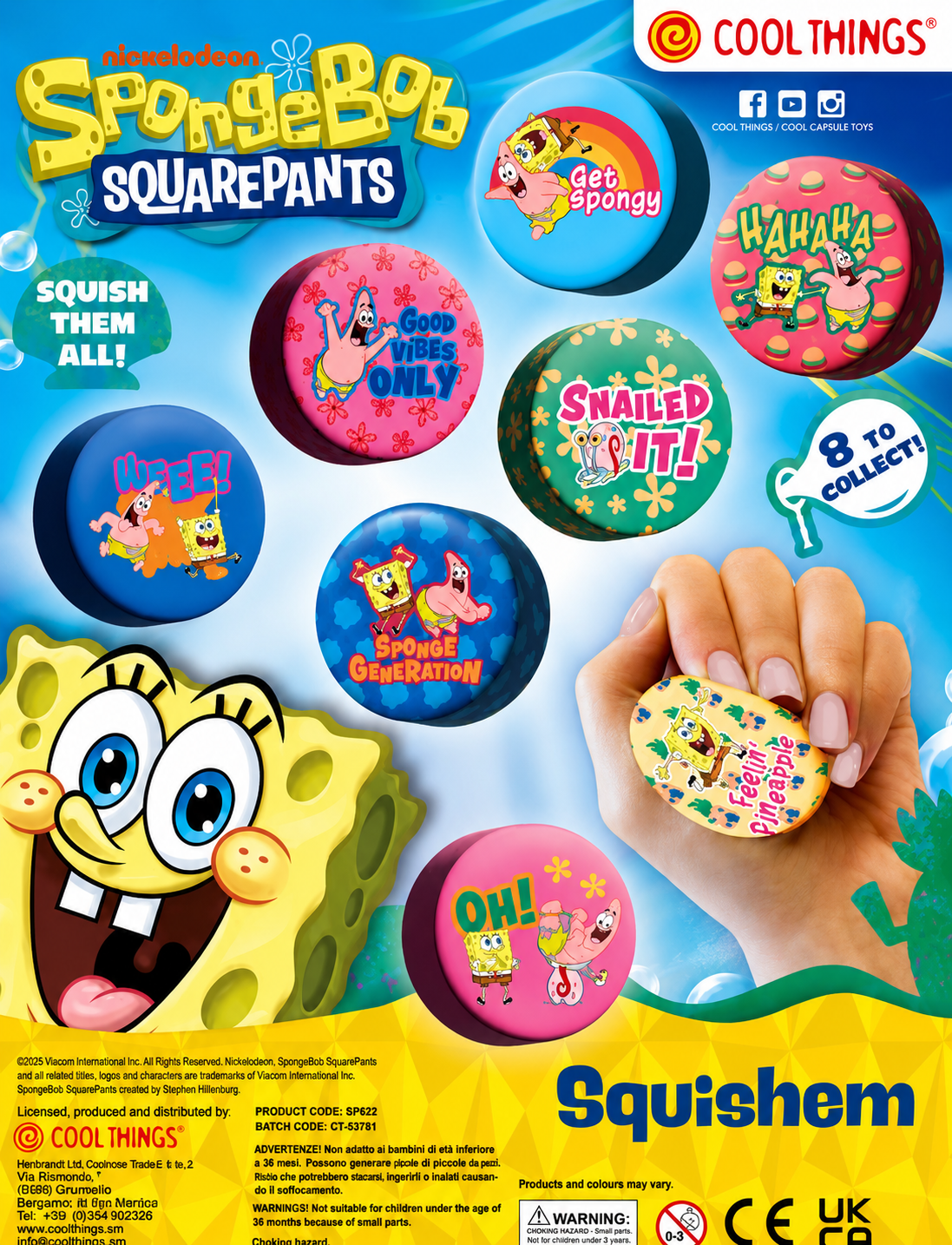 50mm Vending Capsules – SpongeBob Squishems x 100