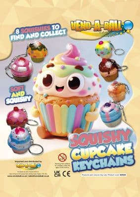 50mm Vending Capsules - Squishy Cupcake Keychains x 100