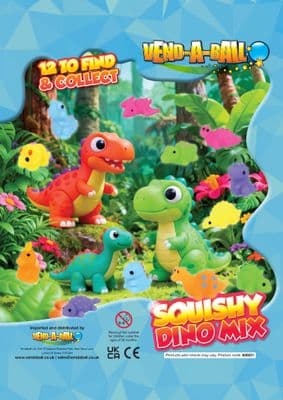 50mm Vending Capsules - Squishy Dino Mix x 100