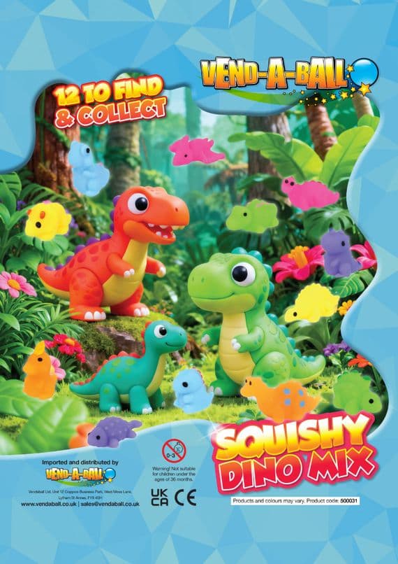 50mm Vending Capsules - Squishy Dino Mix x 100