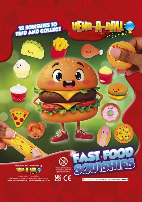 50mm Vending Capsules - Squishy Fast Food Mix x 100