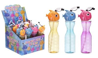 64 x Clownfish Drinking Bottle & Straw – 3 Assorted (65519)