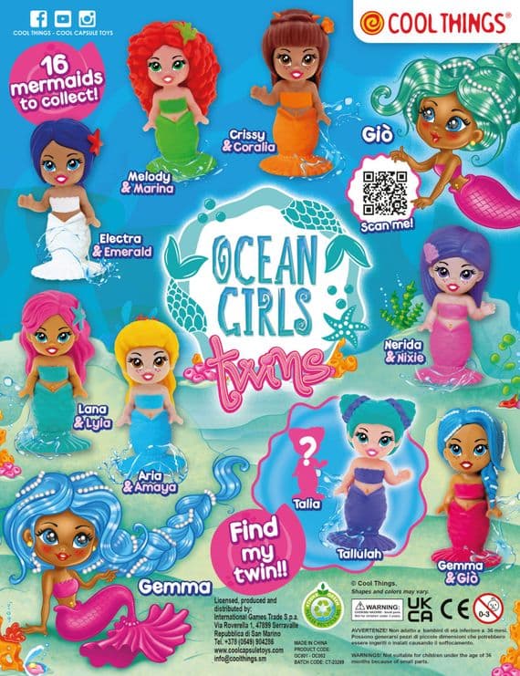 69mm Vending Capsules - Ocean Girls Twins x 100