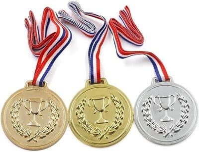 Gold, Silver, Bronze Medal Set - Carded x 24