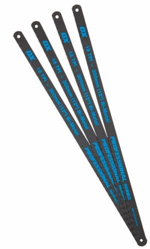 OX Pro 12" Hacksaw Blades Pack 4