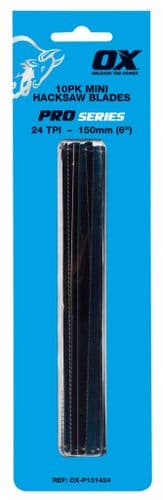 OX Pro 6" Hacksaw Blades 24 TP1 Pack 10