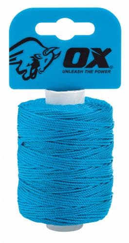 OX Pro Nylon High Vis Builders Line 105m / 350ft - Cyan