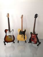 (Rolling Stones) Richards, Wyman, Wood: 1970s Miniature Guitar Sets