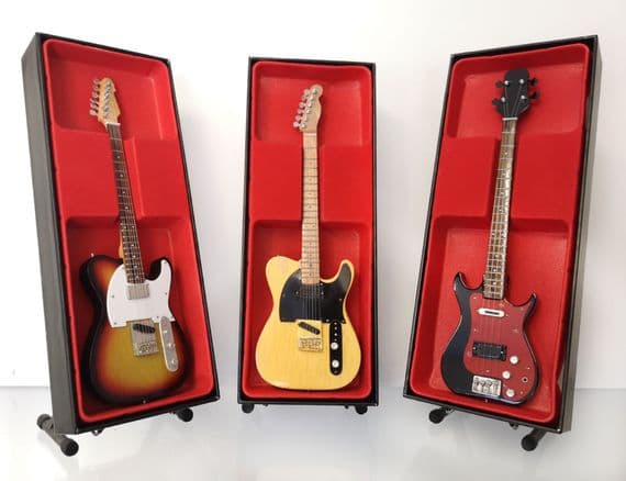 (Rolling Stones) Richards, Wyman, Wood: 1970s Miniature Guitar Sets