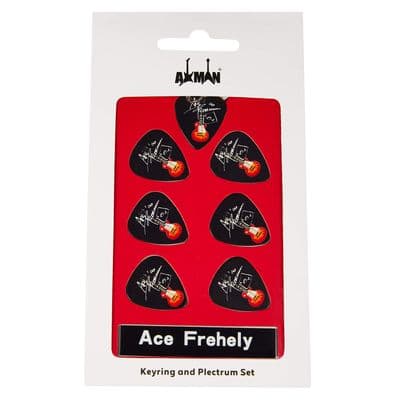 Ace Frehley Guitar Plectrum Gift Set |  6 Artist Plectrums | 1 Artist Keyring