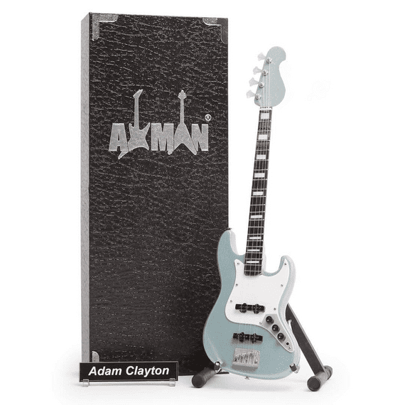 Adam Clayton Bass Guitar Miniature Replica | U2 | Handmade Music Gifts