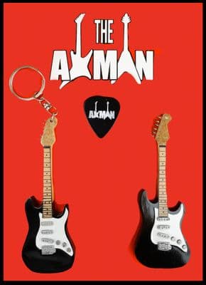 Black Guitar Keyring & Magnet Variation (UK Seller)