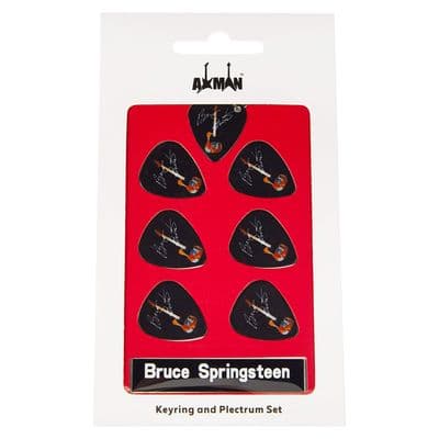 Bruce Springsteen Guitar Plectrum Gift Set |  6 Artist Plectrums | 1 Artist Keyring