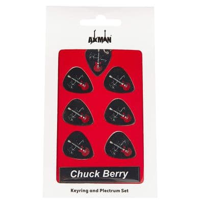 Chuck Berry Guitar Plectrum Gift Set |  6 Artist Plectrums | 1 Artist Keyring
