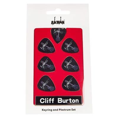 Cliff Burton Guitar Plectrum Gift Set |  6 Artist Plectrums | 1 Artist Keyring
