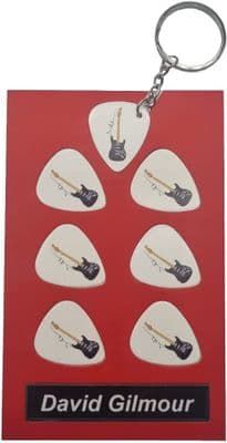 David Gilmour Guitar Plectrum Gift Set | 6 Artist Plectrums | 1 Artist Keyring