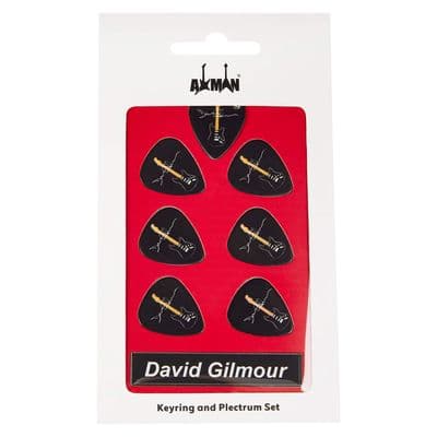 David Gilmour Guitar Plectrum Gift Set |  6 Artist Plectrums | 1 Artist Keyring